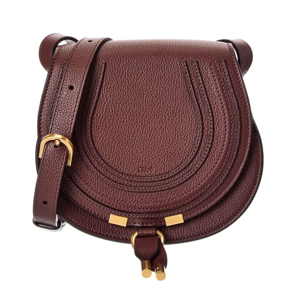 Chloé Marcie Small Leather Saddle Bag, Brown